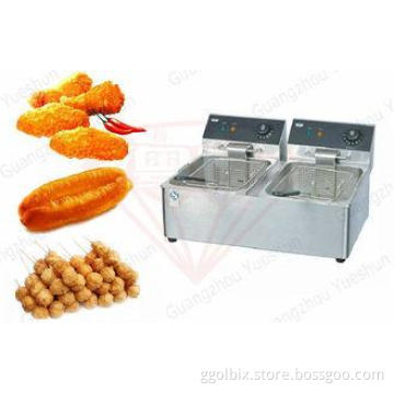 8L+8L Commercial Deep Fat Fryer Outdoor With 2 Basket , 2KW